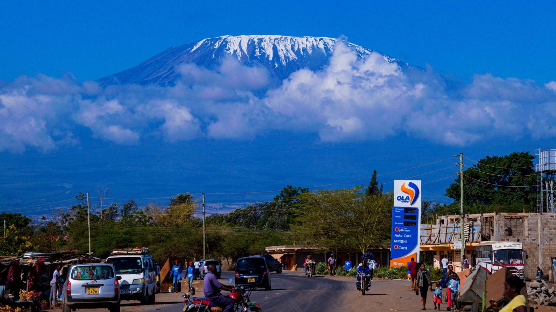 Mt Kilimanjaro from, Moshi town